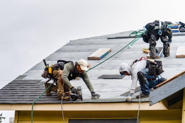 Professional Gutter Installation technician working in Sanford, VA